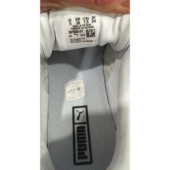 PUMA Mayze Leather Platform White Sneakers Retro Streetwear Size W7.5 - Picture 7 of 8